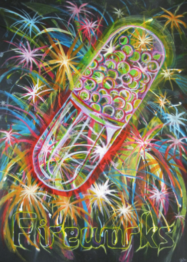 Fireworks by Hew Locke - available as an A3 fine art print 