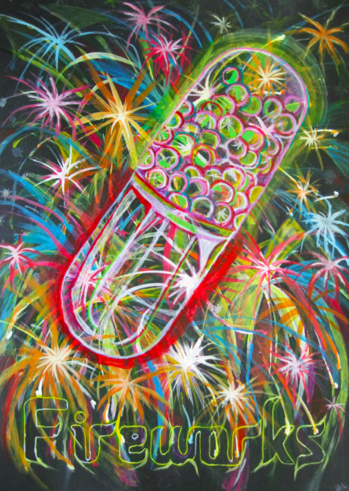 Fireworks by Hew Locke - available as an A3 fine art print